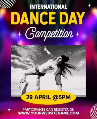 Vibrant Gradient Dance Day Competition Event Poster Template
