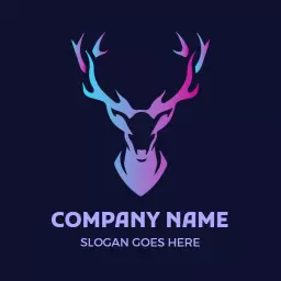 Vibrant Gradient Deer Head Design Symbolizing Nature Logo Template