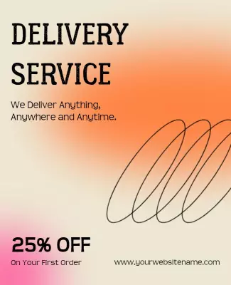 Vibrant Gradient Delivery Service Promotion Poster Template