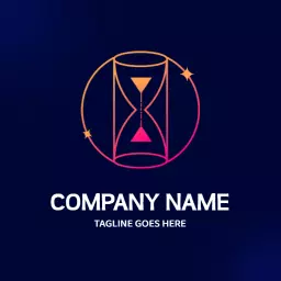 Vibrant Gradient Hourglass Design Representing Time Management Logo Template