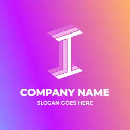 Vibrant Gradient Purple and Pink I Letter Design Logo Template