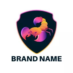 Vibrant Gradient Scorpion Design Embodying Strength Logo Template