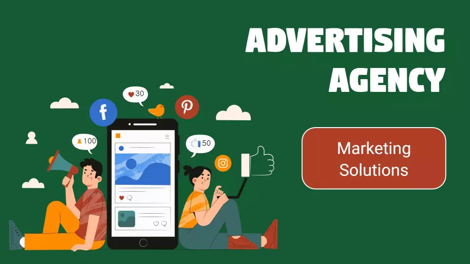Vibrant Green Advertising Agency Marketing Solutions Presentation Template