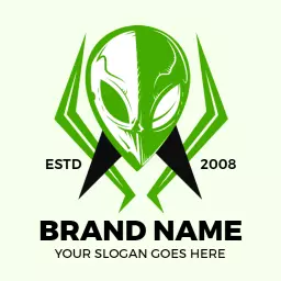 Vibrant Green Alien Design Emphasizing Extraterrestrial Culture Logo Template