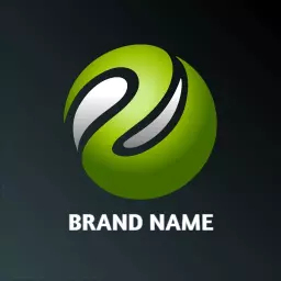 Vibrant Green and Black Logo Utilizing Gradient Effects Logo Template