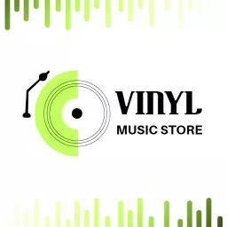 Vibrant Green and Black Turntable Design for Vinyl Music Store Logo Template