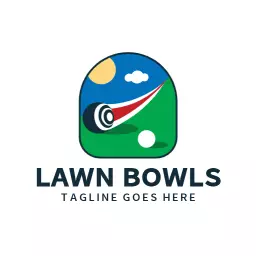 Vibrant Green and Blue Design Featuring Lawn Bowls Logo Template