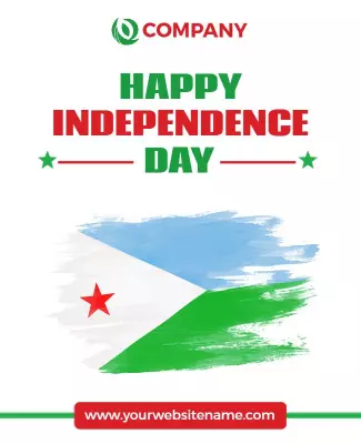 Vibrant Green and Blue Independence Day Celebration Poster Template