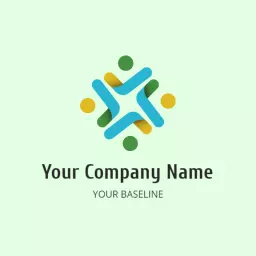 Vibrant Green and Blue Team Collaboration Company Logo Template