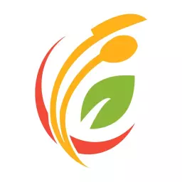 Vibrant Green and Orange Culinary Elements Catering Logo Template