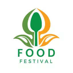 Vibrant Green and Orange Design Celebrating Food Festival Logo Template