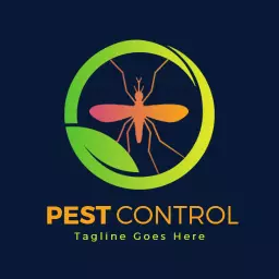 Vibrant Green and Orange Icon Representing Pest Control Logo Template