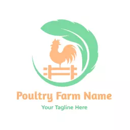 Vibrant Green and Orange Poultry Farm Logo Showcasing Nature Logo Template