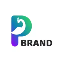 Vibrant Green and Purple Peacock Brand Design Logo Template