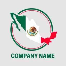 Vibrant Green and Red Map of Mexico Celebrating Culture Logo Template