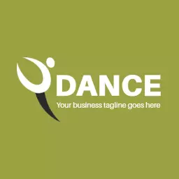 Vibrant Green Background Showcasing Dynamic Dance Energy Logo Template