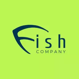 Vibrant Green Background Showcasing Fishing Company Logo Template