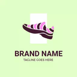 Vibrant Green Background Showcasing Stylish Shoes Logo Template