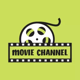Vibrant Green Background with Film Reel for Movie Channel Logo Template