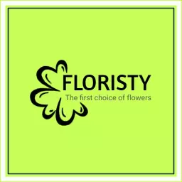 Vibrant Green Background with Floral Design for Florist Logo Template