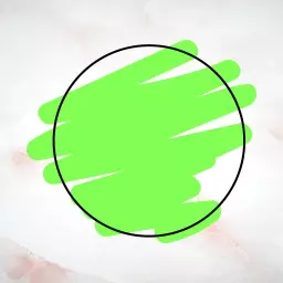 Vibrant Green Brushstroke Design within a Blank Circle Logo Template