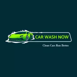 Vibrant Green Car Emphasizing Quality Car Wash Services Logo Template