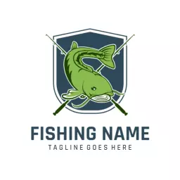 Vibrant Green Catfish Design for Enthusiastic Fishing Logo Template