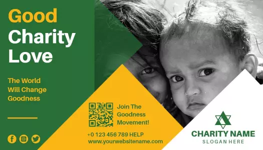 Vibrant Green Charity Love Community Visiting Card Template
