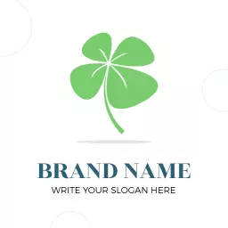 Vibrant Green Clover Design Symbolizing Good Luck Logo Template