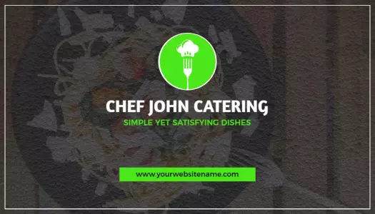 Vibrant Green Culinary Services Catering Business Card Template