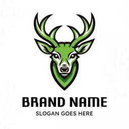 Vibrant Green Deer Design Representing Nature Conservation Logo Template