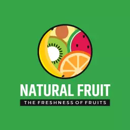 Vibrant Green Design Showcasing Fresh Fruit Varieties Logo Template
