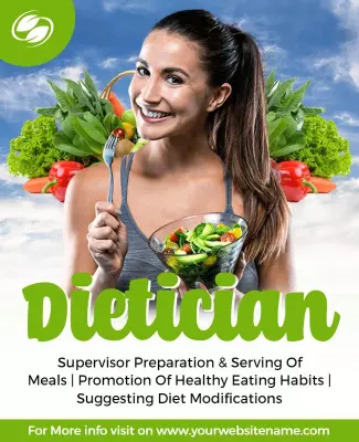 Vibrant Green Dietitian Healthy Eating Flyer Template