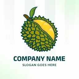 Vibrant Green Durian Design Showcasing Exotic Fruit Logo Template