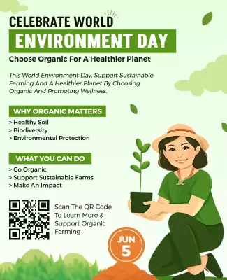 Vibrant Green Eco-Conscious World Environment Day Awareness Poster Template