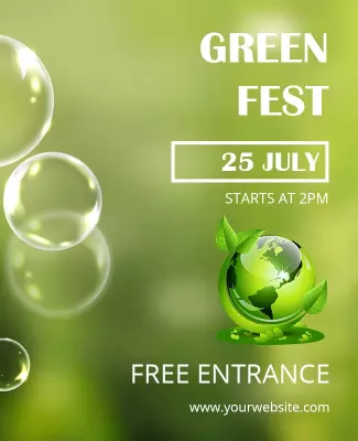 Vibrant Green Eco-Friendly Festival Event Poster Template