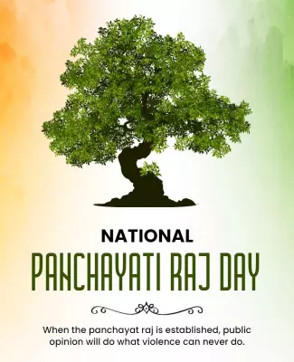 Vibrant Green Eco-Friendly National Panchayati Raj Day Poster Template