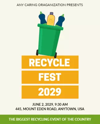Vibrant Green Eco-Friendly Recycling Festival Poster Template