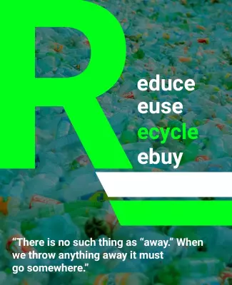 Vibrant Green Environmental Awareness Recycling Poster Template
