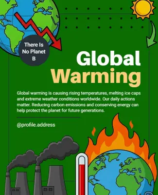 Vibrant Green Environmental Protection Awareness Poster Template