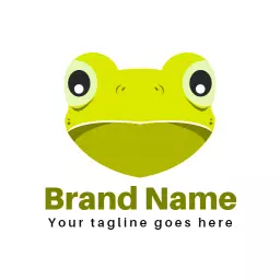 Vibrant Green Frog Character Representing Eco-Friendly Brands Logo Template