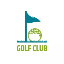 Vibrant Green Golf Club Flag and Ball Design Logo Template