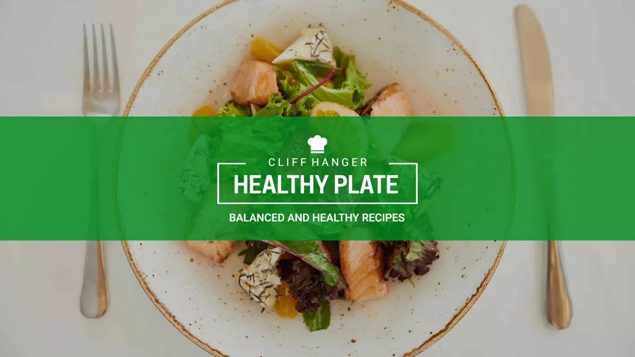 Vibrant Green Healthy Plate with Balanced Recipes YouTube Banner Template