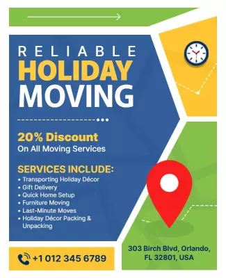 Vibrant Green Holiday Moving Service Promotion Poster Template