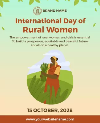 Vibrant Green International Day of Rural Women Poster Template