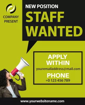 Vibrant Green Job Recruitment Announcement Poster Template