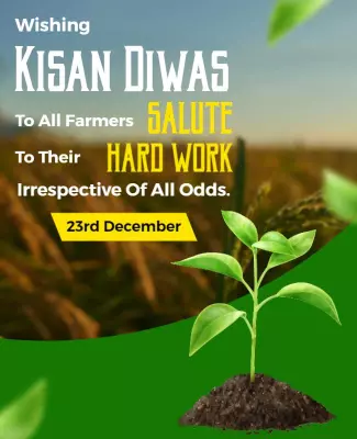 Vibrant Green Kisan Diwas Farmers Appreciation Poster Template