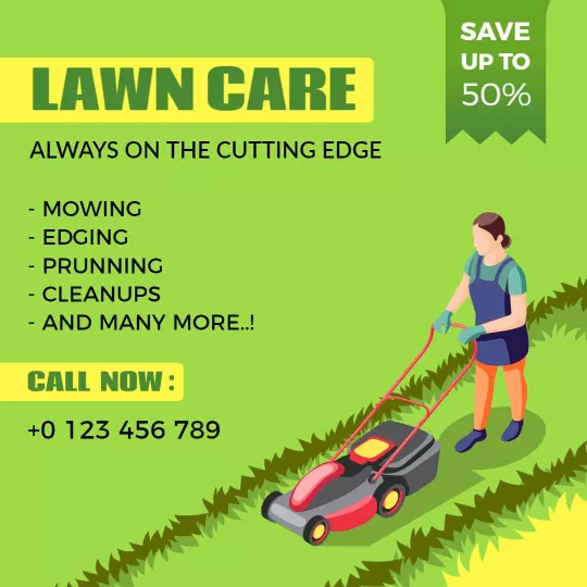 Vibrant Green Lawn Care Services with Discount Offers Ad Template