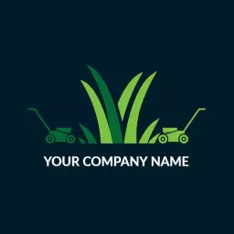 Vibrant Green Lawn Design Featuring Mowers for Lawn Care Logo Template