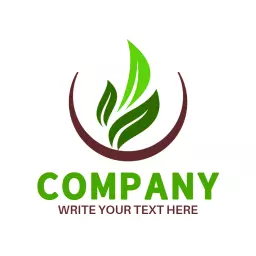 Vibrant Green Leaf Design Representing Plant Growth Logo Template